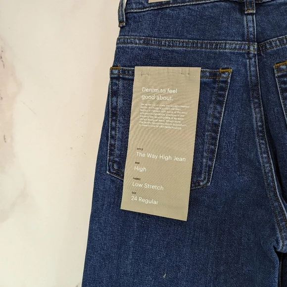 Everlane The Way High Jean Dark Wash Denim Straight Zip Fly Regular - Picture 11 of 11